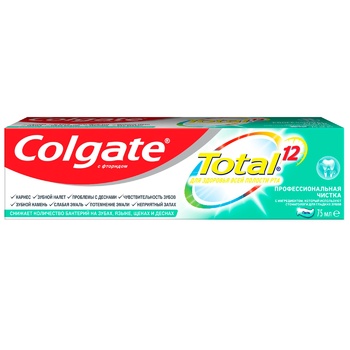 Зубная паста Colgate Total 12 Профессиональная чистка, 75мл, гель