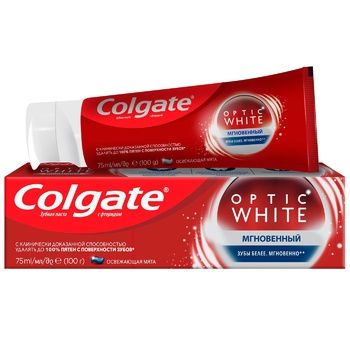 Зубная паста Colgate Optic White Мгновенный, 75мл