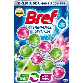 Освежитель для унитаза Bref Смена Аромата цветущая яблоня-лотос, 50г х 2шт, подвесной блок