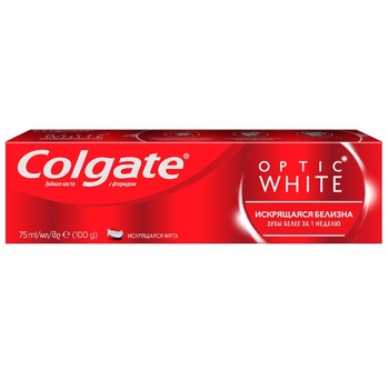 Зубная паста Colgate Optic White искрящаяся мята, 75мл
