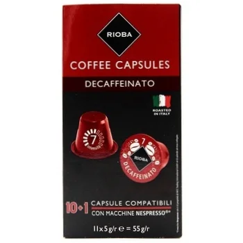 Кофе в капсулах Rioba Decaffein 10шт, без кофеина