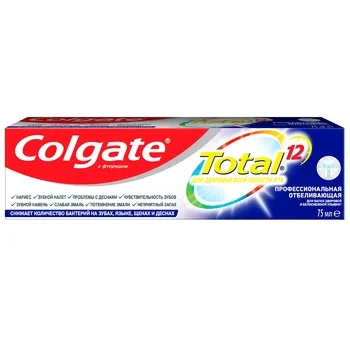 Зубная паста Colgate Total 12 Профессиональная отбеливающая, 75мл